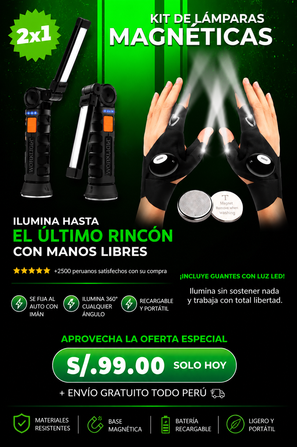 Pack Lampara magnetica
